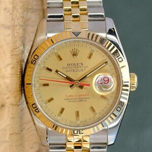 ROLEX DATEJUST CHAMPAGNE INDEX DIAL 18K GOLD & STEEL TURN-O-GRAPH JUBILEE 116263